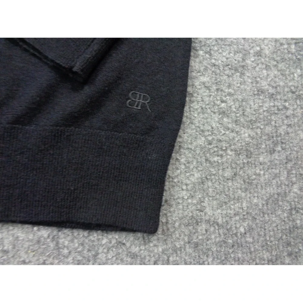 Banana Republic Sweater Mens 2XL Black 100% Merino Wool Crewneck Pullover